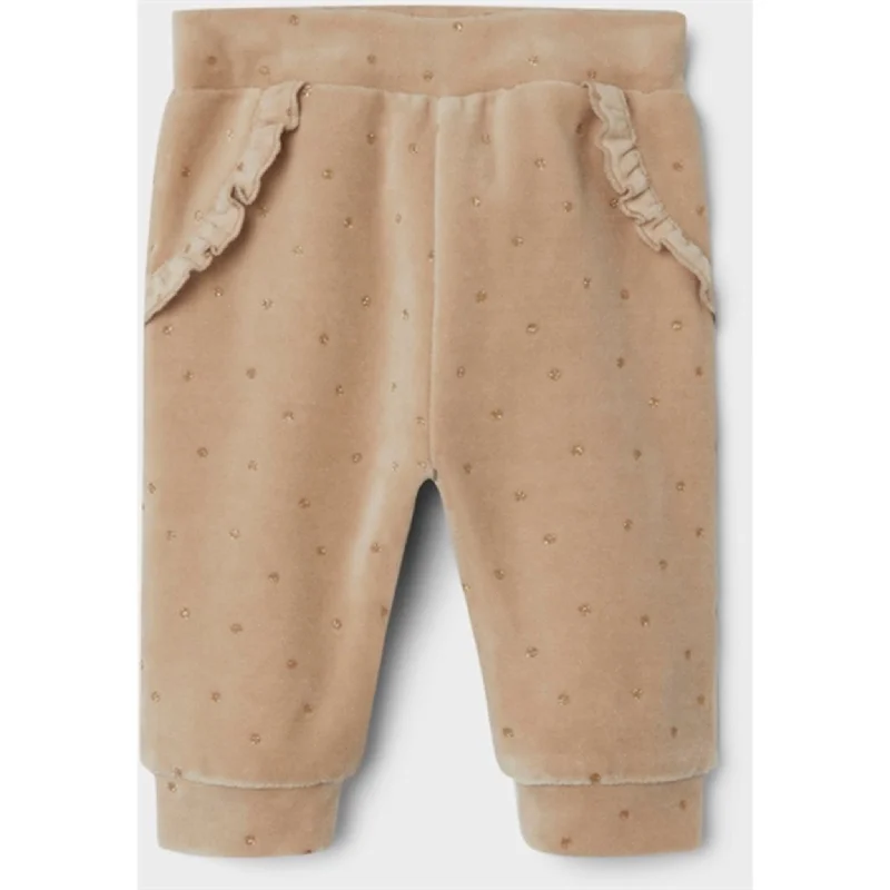 Name it Oxford Tan Noya Velour Pants