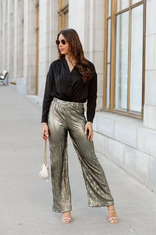 NAOMI WIDE LEG PLEATED PANTS