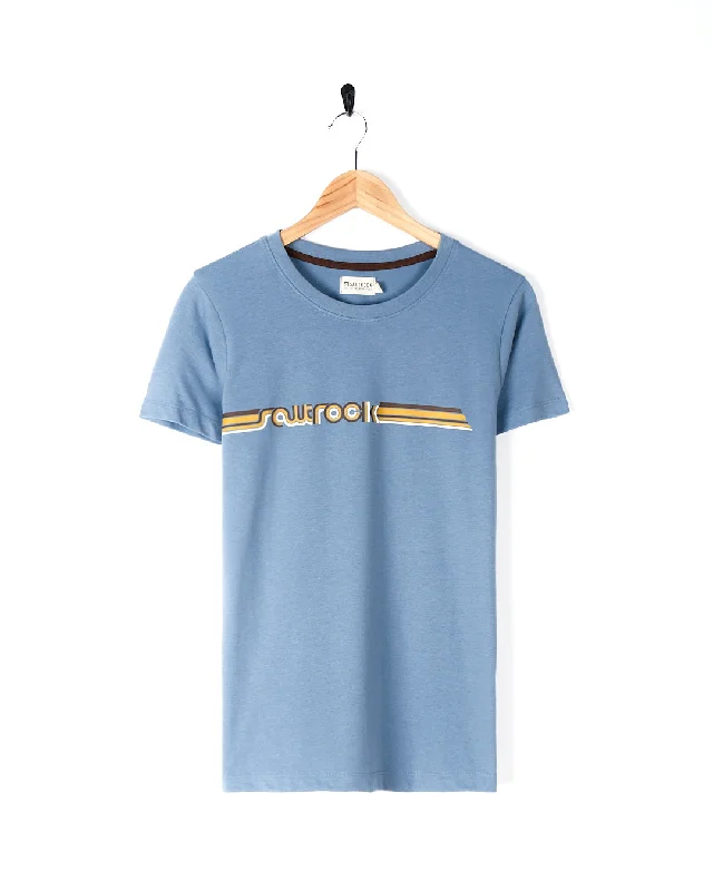 Retro Ribbon - Womens Short Sleeve T-Shirt - Light Blue