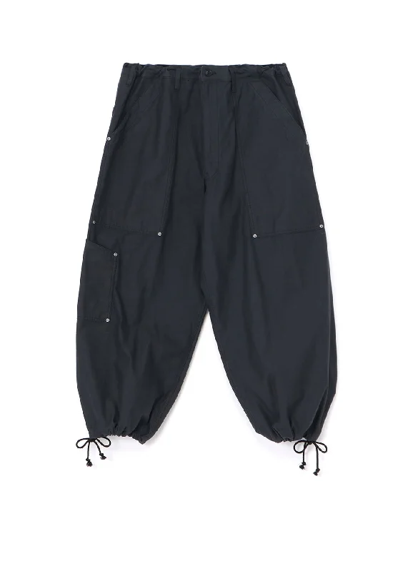 [Y's-Black Name]BACKSIDE SULFURIZATION SATIN WAIST BELT PANEL WORK PANTS