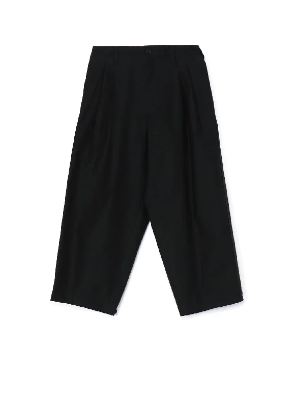 [Y's-Black Name]BLACK TWILL 2 TUCK PANTS WITH SIDE STRIP & TAB