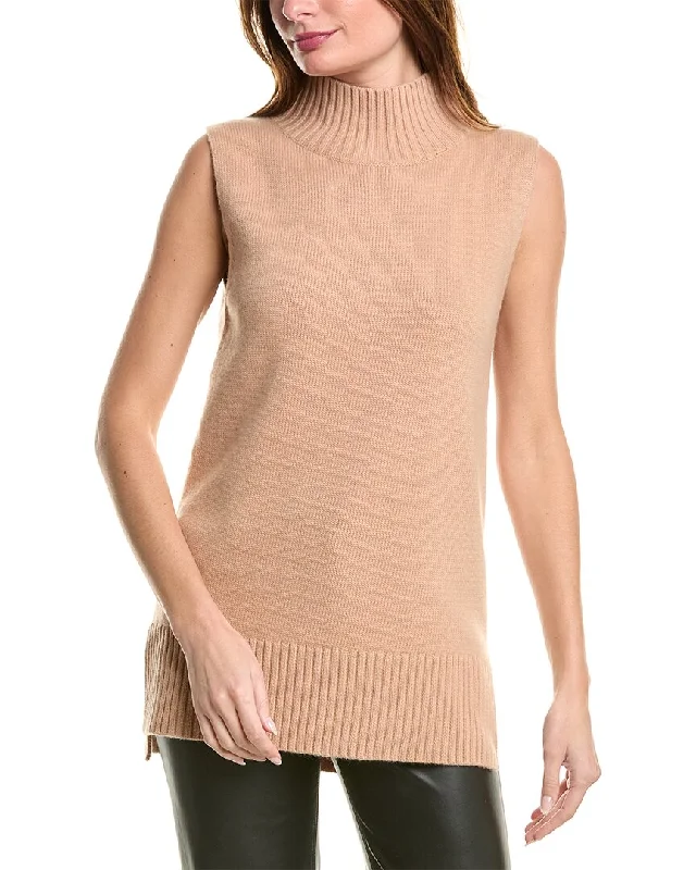 Reiss Gazelle Wool & Cashmere-Blend Funnel Neck Top