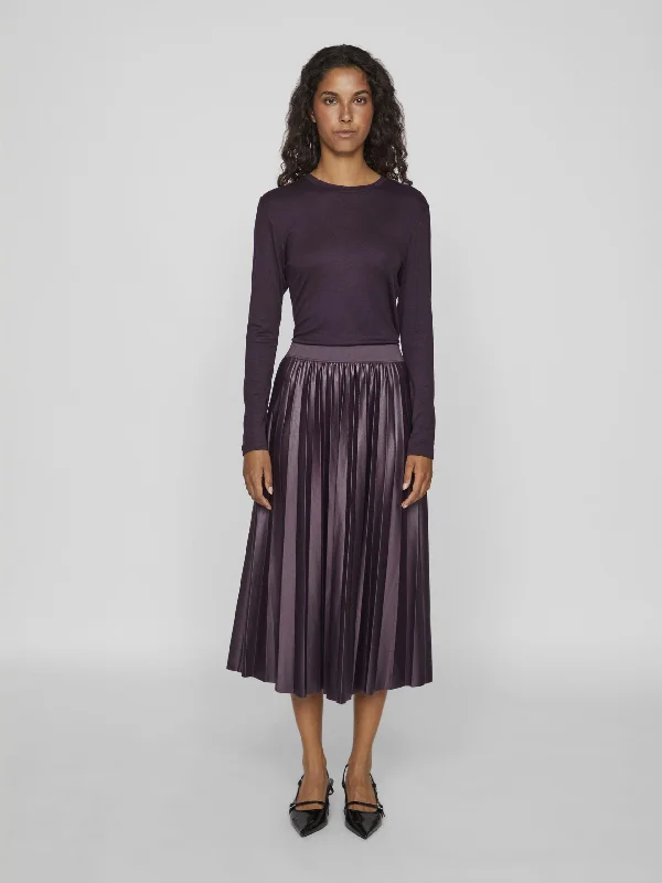 Andrea Pleated Skirt (Plum Perfect)