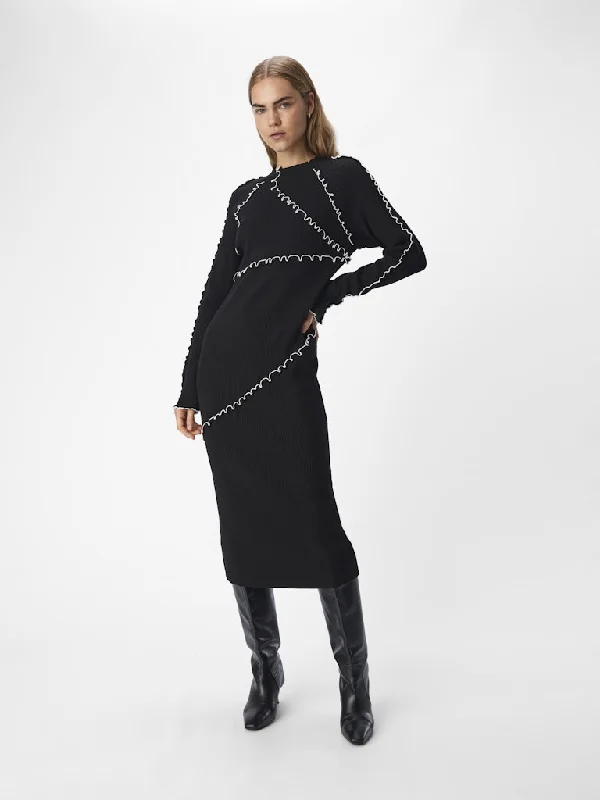 Jane Knit Dress (Black/Cloud Dancer)