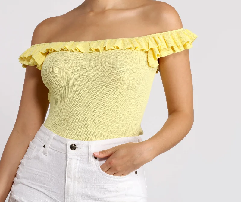 Miss Pretty Ruffle Crop Top