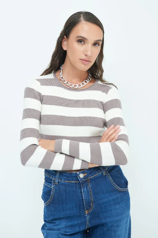 Striped ribbed crop top wholesale