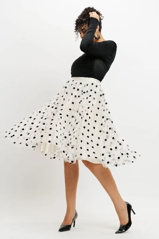 White Polka Dot Reversible Skirt