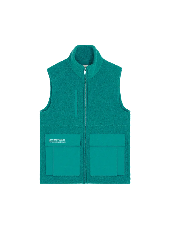 Women's DNA Utility Wool Gilet—scarab teal