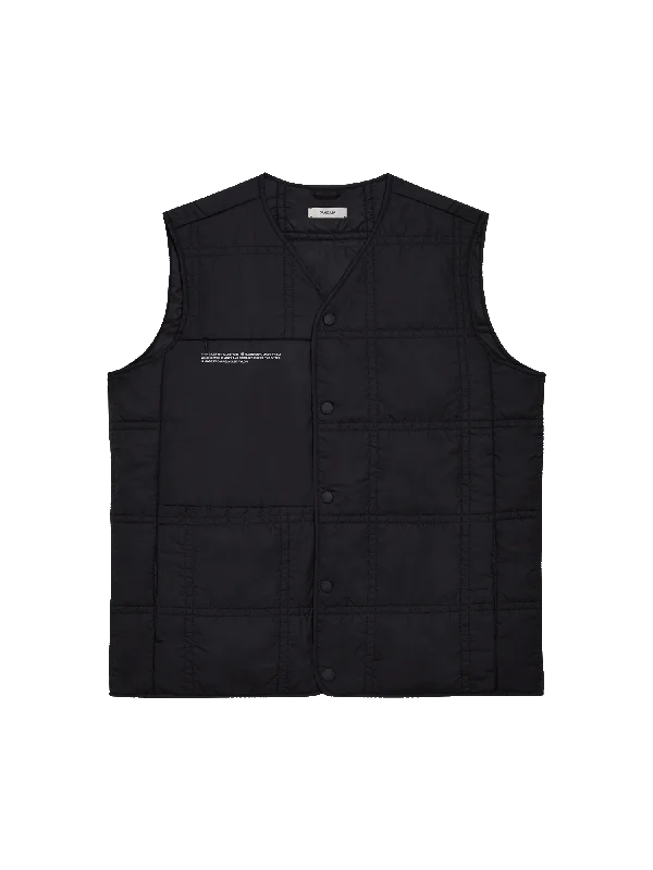 Archive Womens Flower-Warmth Quilted Gilet—black