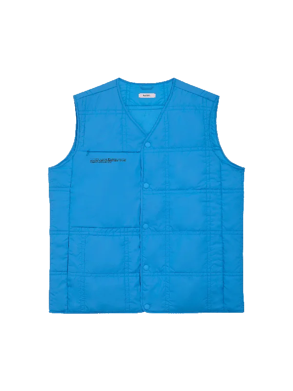 Womens Flower-Warmth Quilted Gilet—cerulean blue