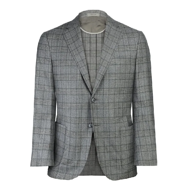 CORNELIANI Flannel Single Breasted Soft Blazer GREY