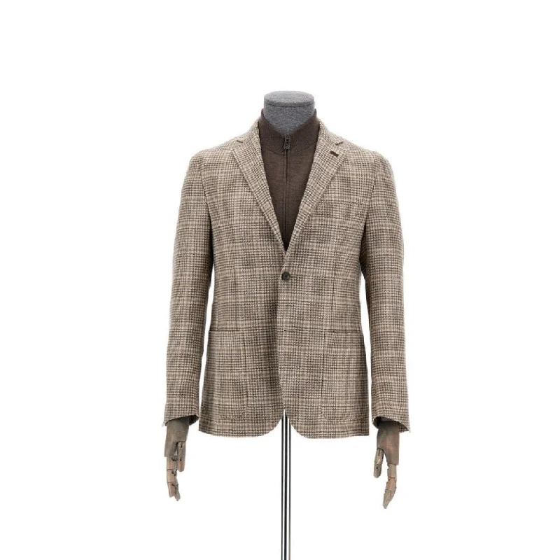 CORNELIANI Single Breasted Wool Bend Blazer NATURAL