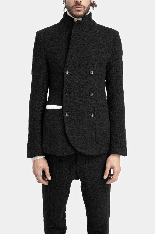 Double breasted wool blend blazer