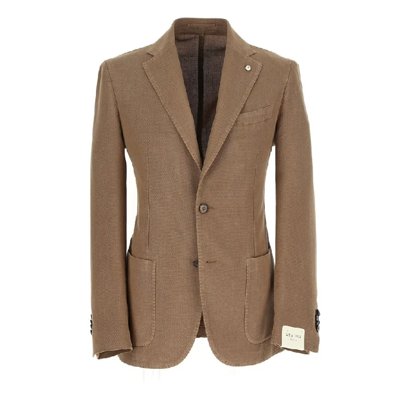 LUBIAM 1911 Garment Dyed Cotton Blazer LIGHT BROWN REG