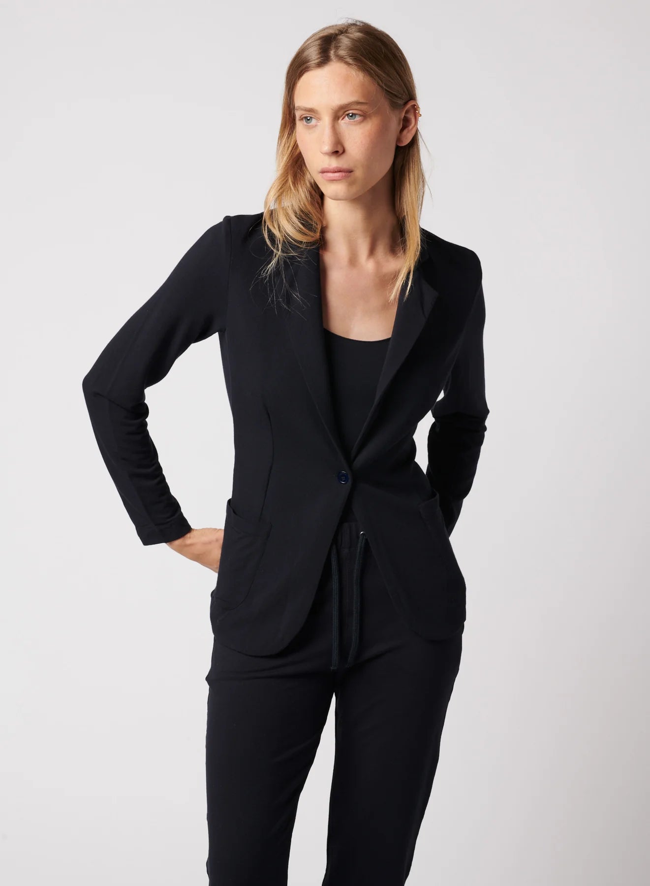 Majestic Filatures French Terry One Button Blazer