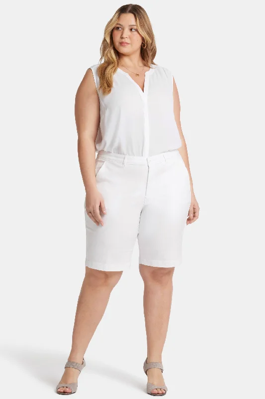 Bermuda Shorts In Plus Size - Optic White