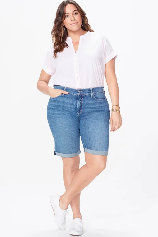 Briella 11 Inch Denim Shorts In Plus Size - Heyburn Wash