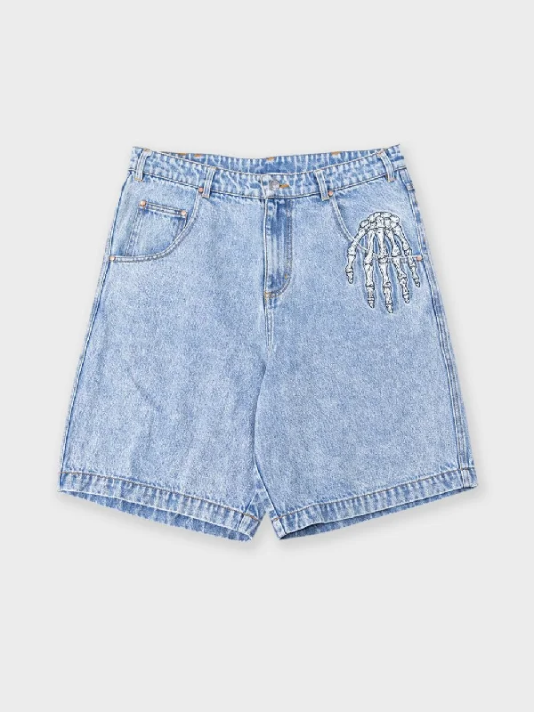 Five Finger Denim Short - Washed Blue